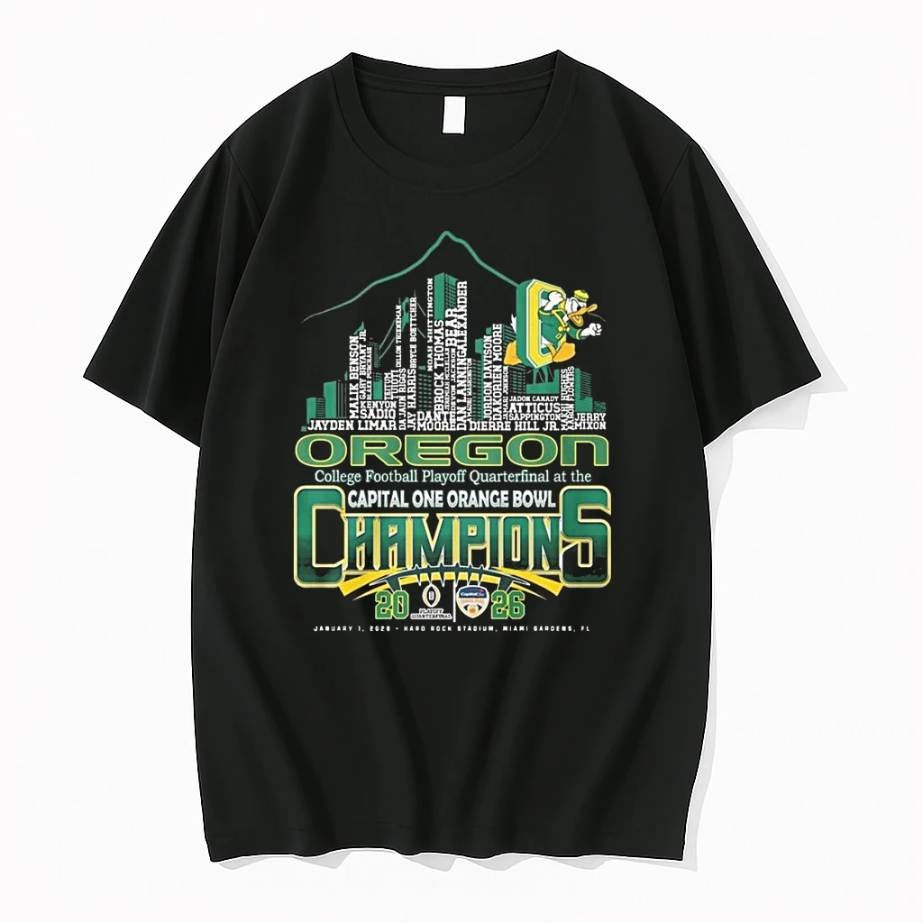 Oregon Ducks College Football Playoff Quarterfinal At The Capital One Orange Bowl Champions 2026 Skyline Names Shirts