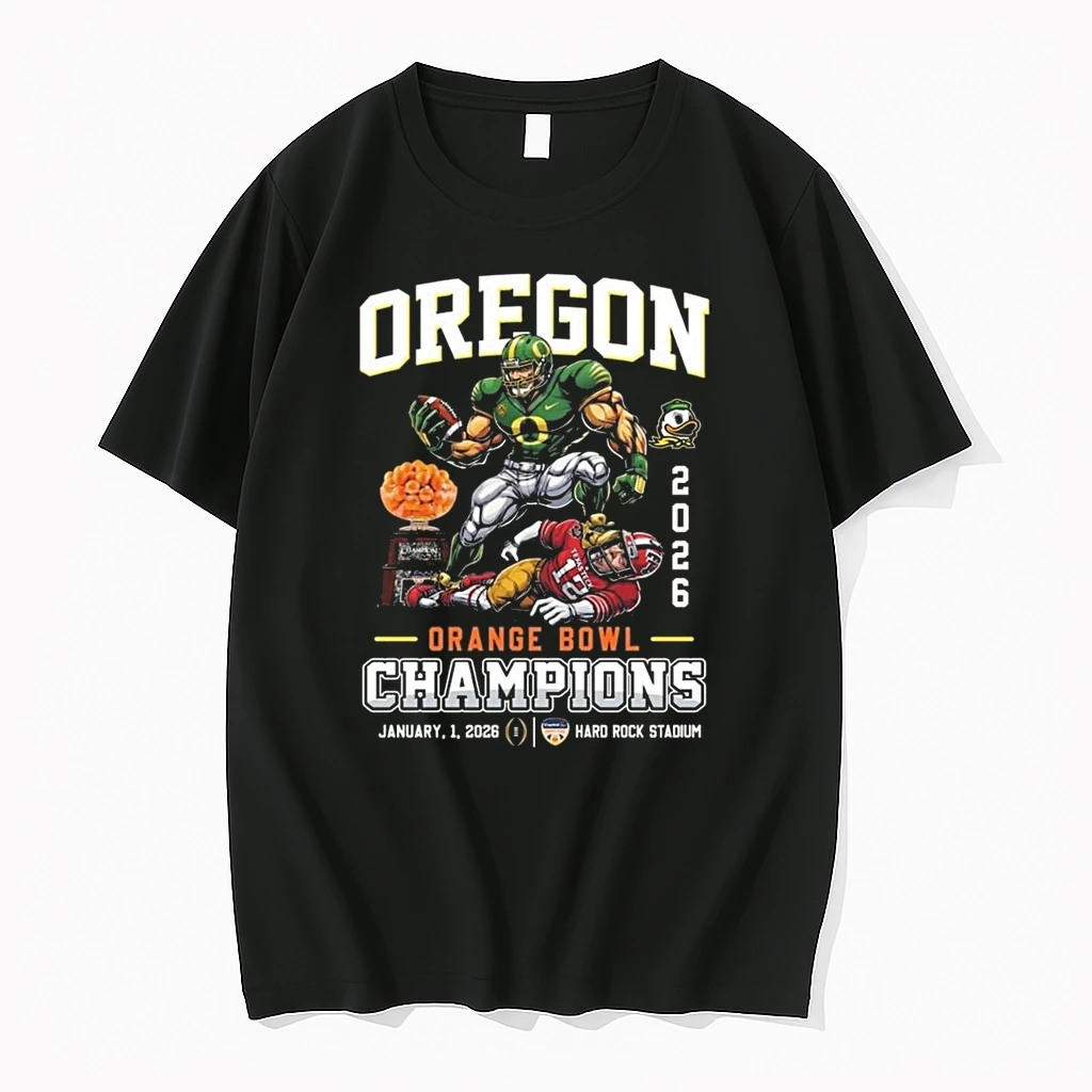 Oregon Ducks Mascot Capital One Orange Bowl Champions Jan 1 2026 Hard Rock Stadium Shirts