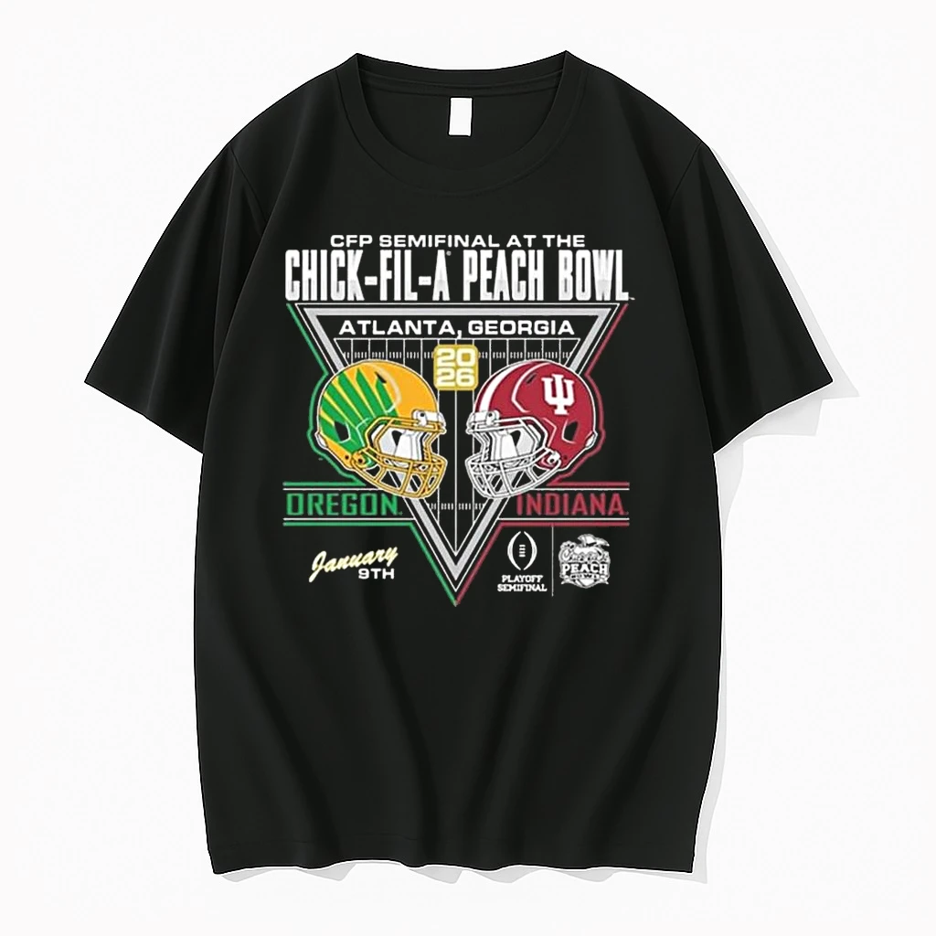 Oregon Ducks Vs Indiana Hoosiers Cfp Semifinal At The Chick Fil A Peach Bowl Jan 9th 2026 Head To Head Helmet Shirts