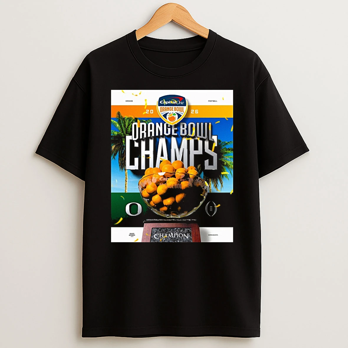 Oregon Defeated Texas Tech 2026 Capital One Orange Bowl Champions Shirts