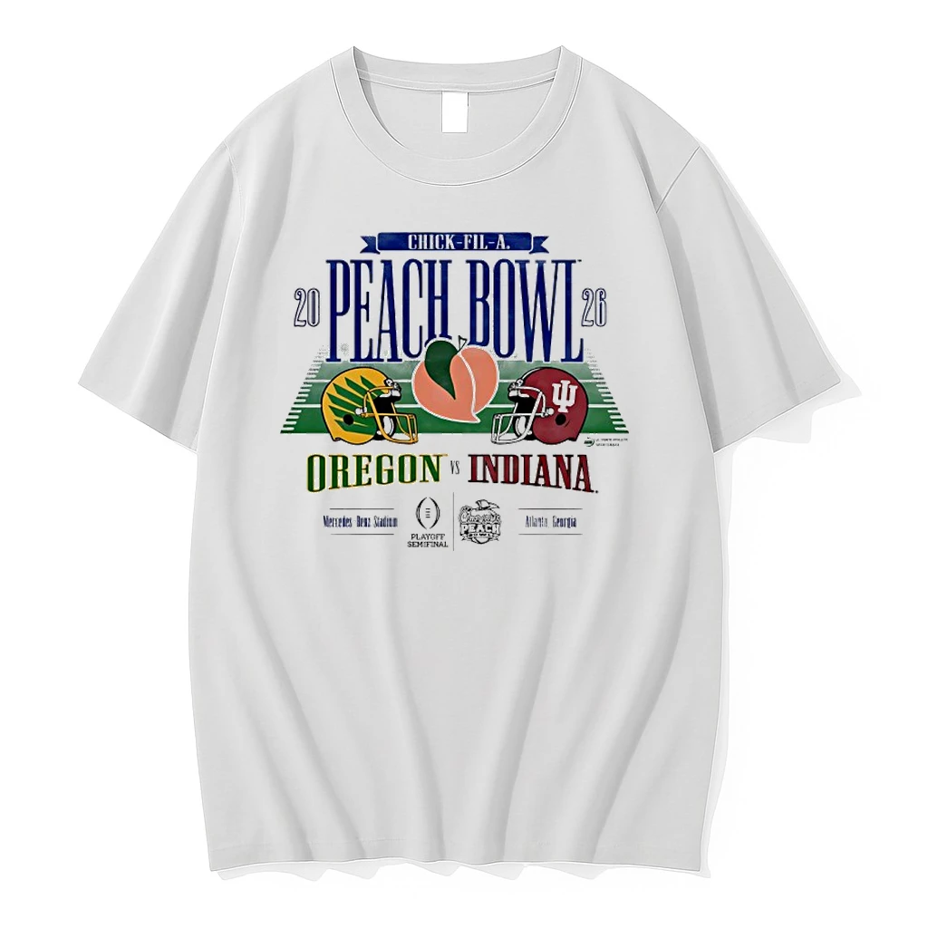 Oregon Vs Indiana 2026 Chick Fil A Peach Bowl Football Helmet Shirts