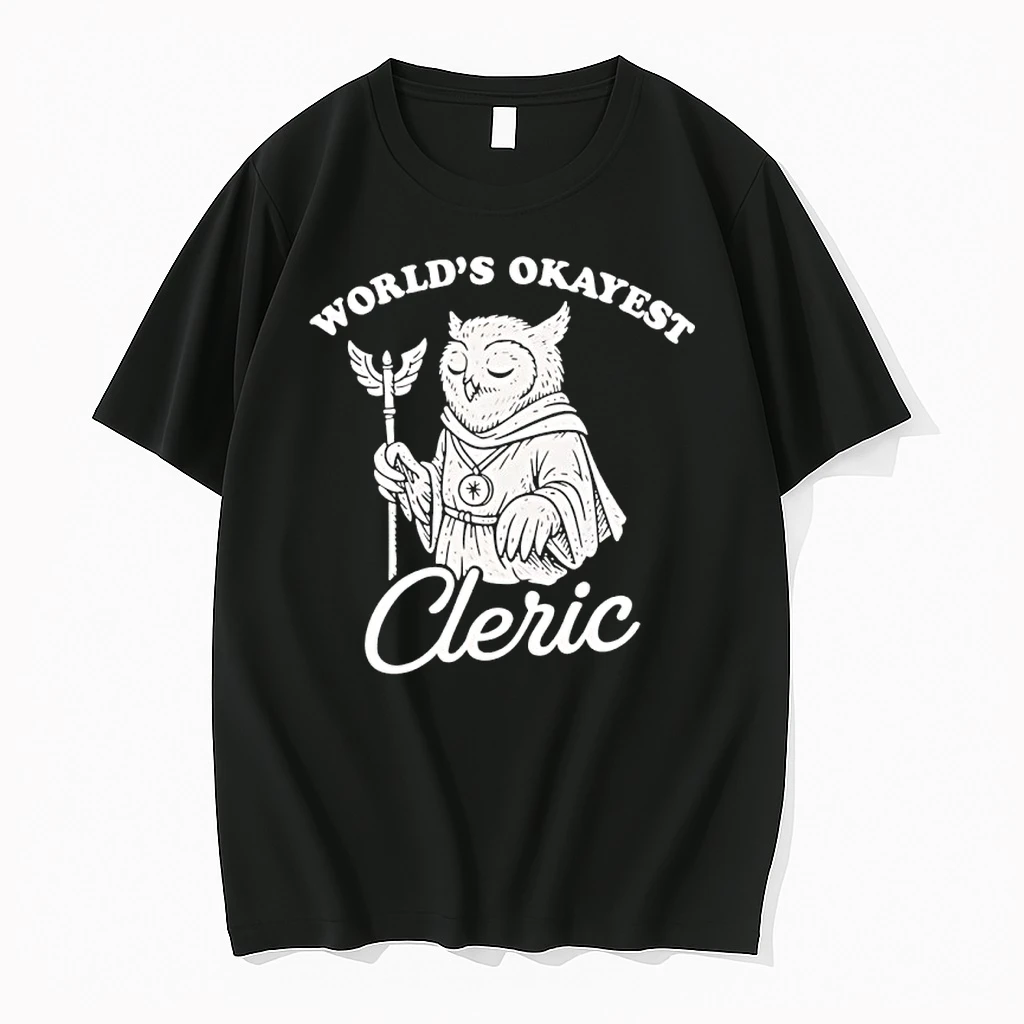 Owl Worlds Okayest Cleric Shirts