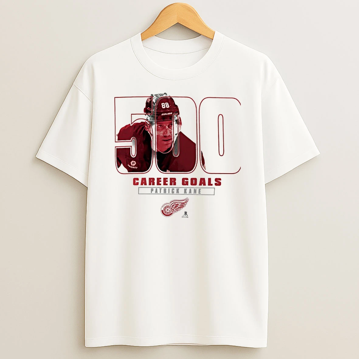 Patrick Kane Detroit Red Wings 500 Career Goals Milestone Shirts