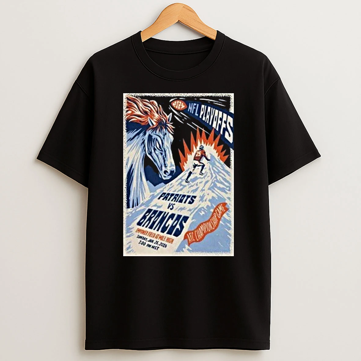 Patriots Vs Broncos Jan 25 2026 Afc Championship Game Shirts