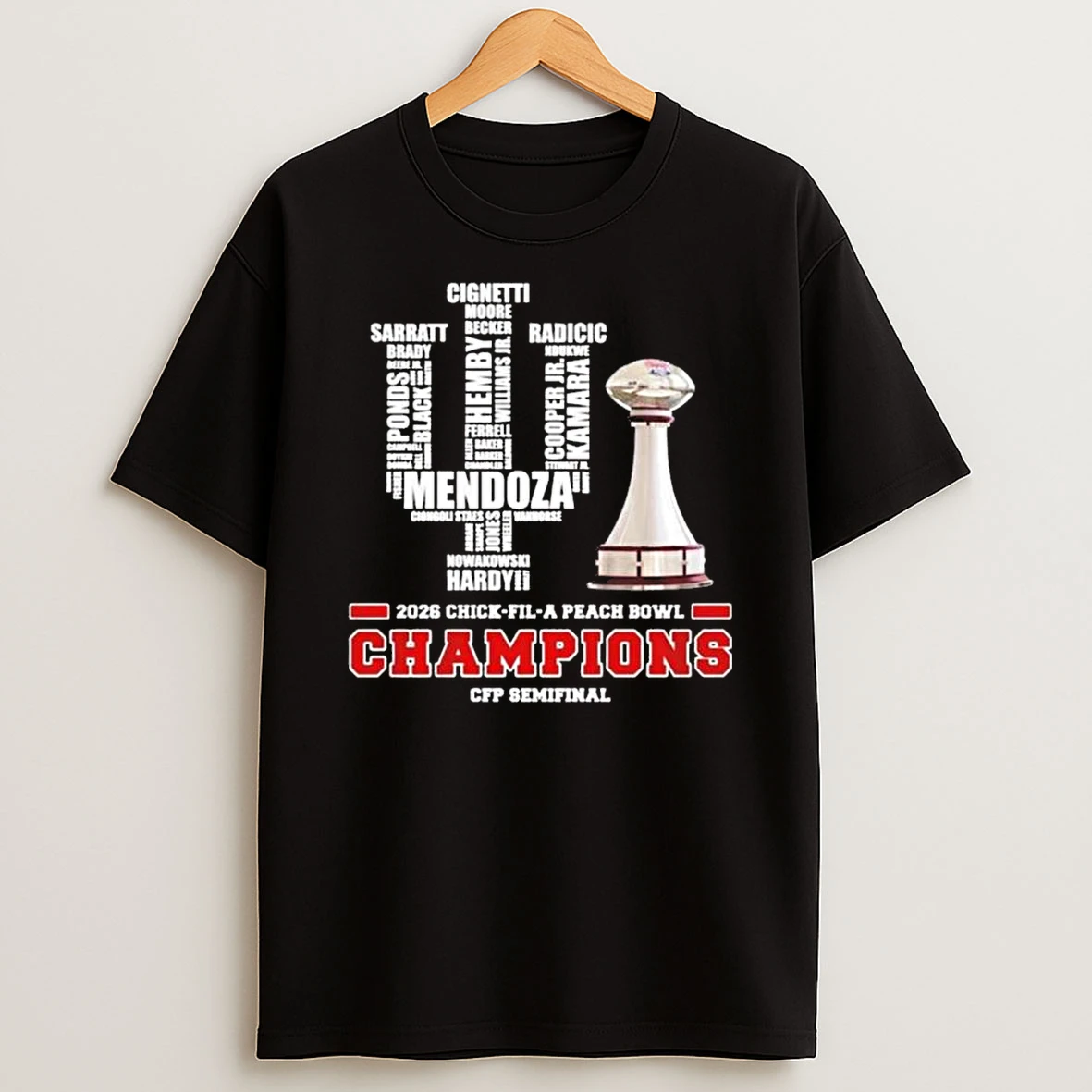 Peach Bowl Champions 2026 Indiana Football Trophy Shirts
