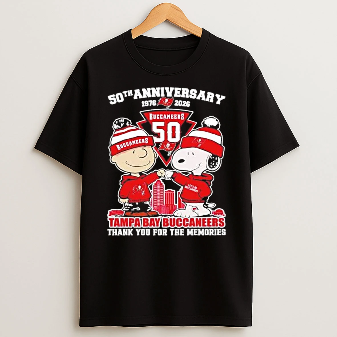 Peanuts Tampa Bay Buccaneers 50th Anniversary 1976 2026 Shirts