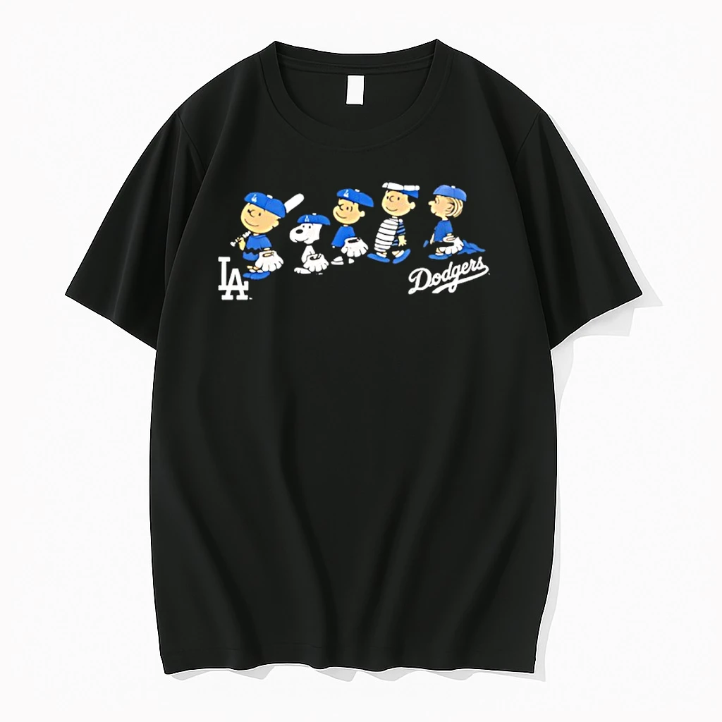 Peanuts Characters X Los Angeles Dodgers Baseball Team Shirts