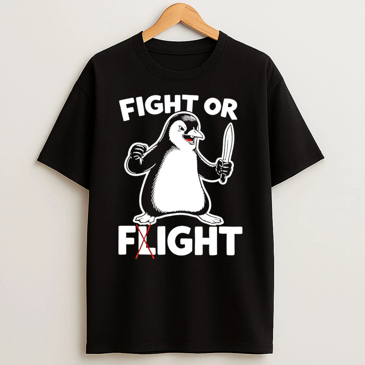 Penguin Fight Or Flight 2026 Meme Shirts