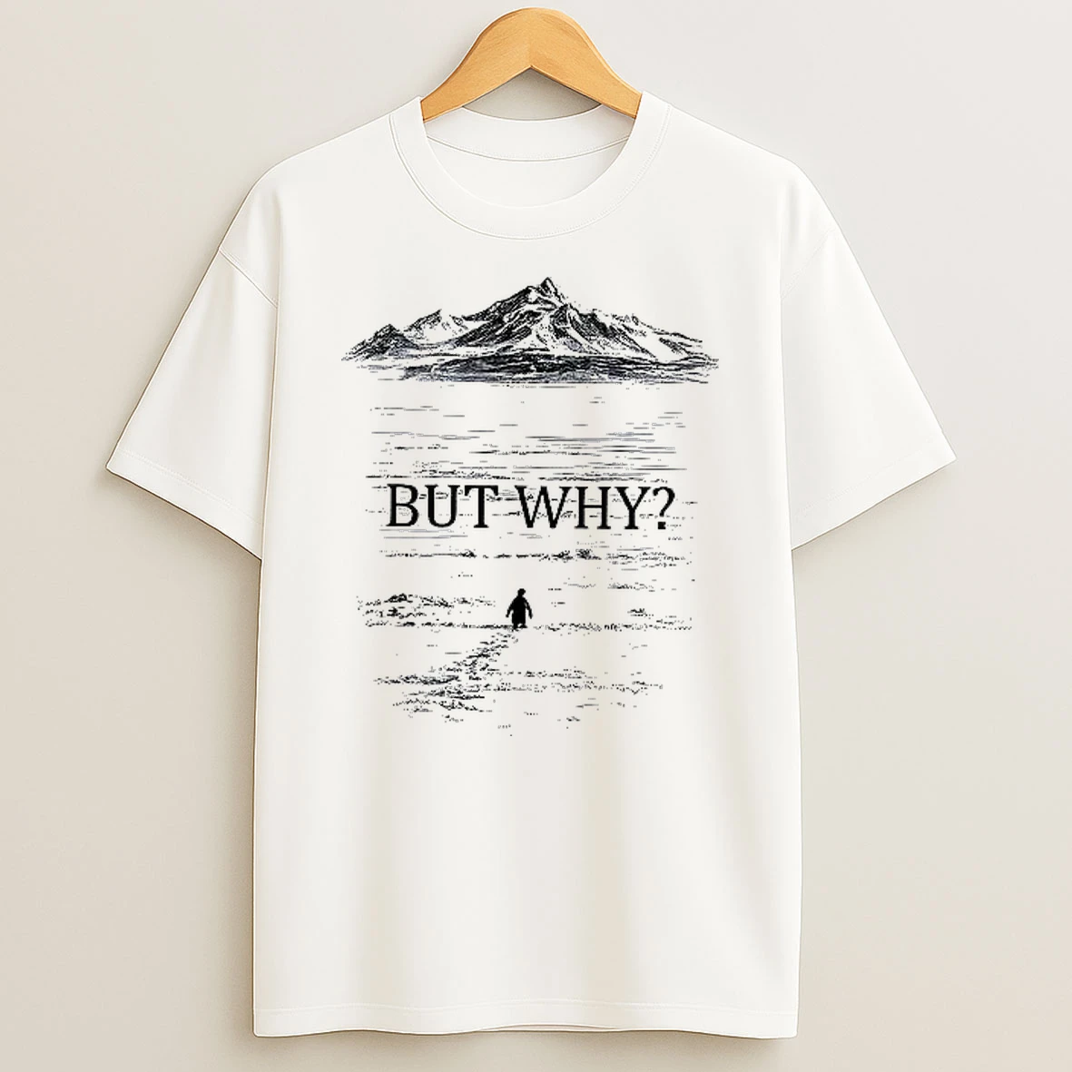 Penguin Head Towards The Mountains But Why Meme Sketch Woman Shirts