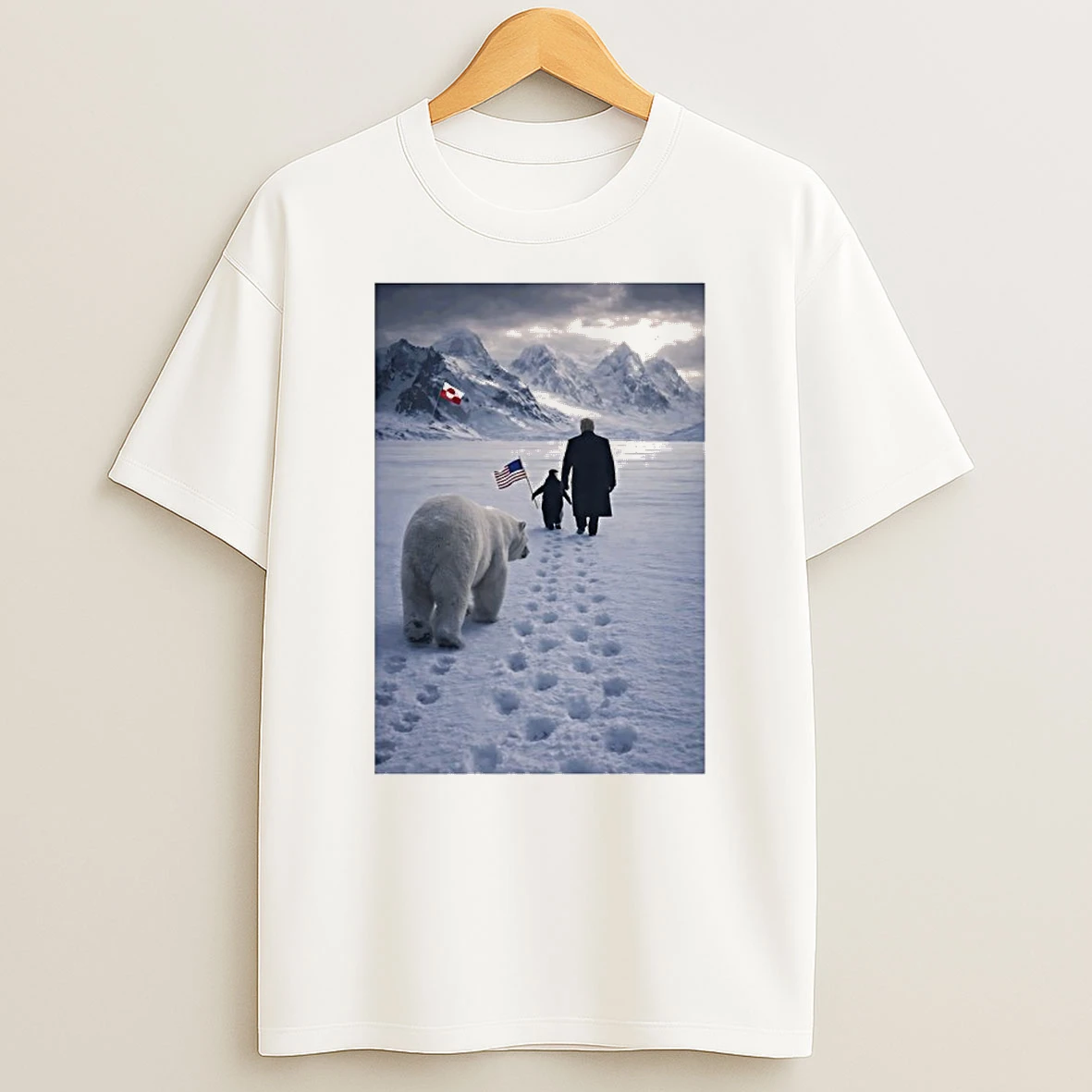 Penguin With Trump And Polar Bear Greenland Shirts