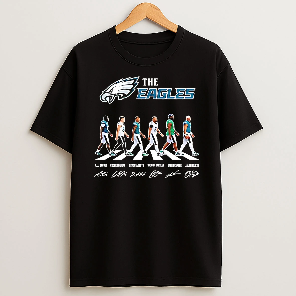 Philadelphia Eagles Football Player Walking Signatures Graphic Shirts