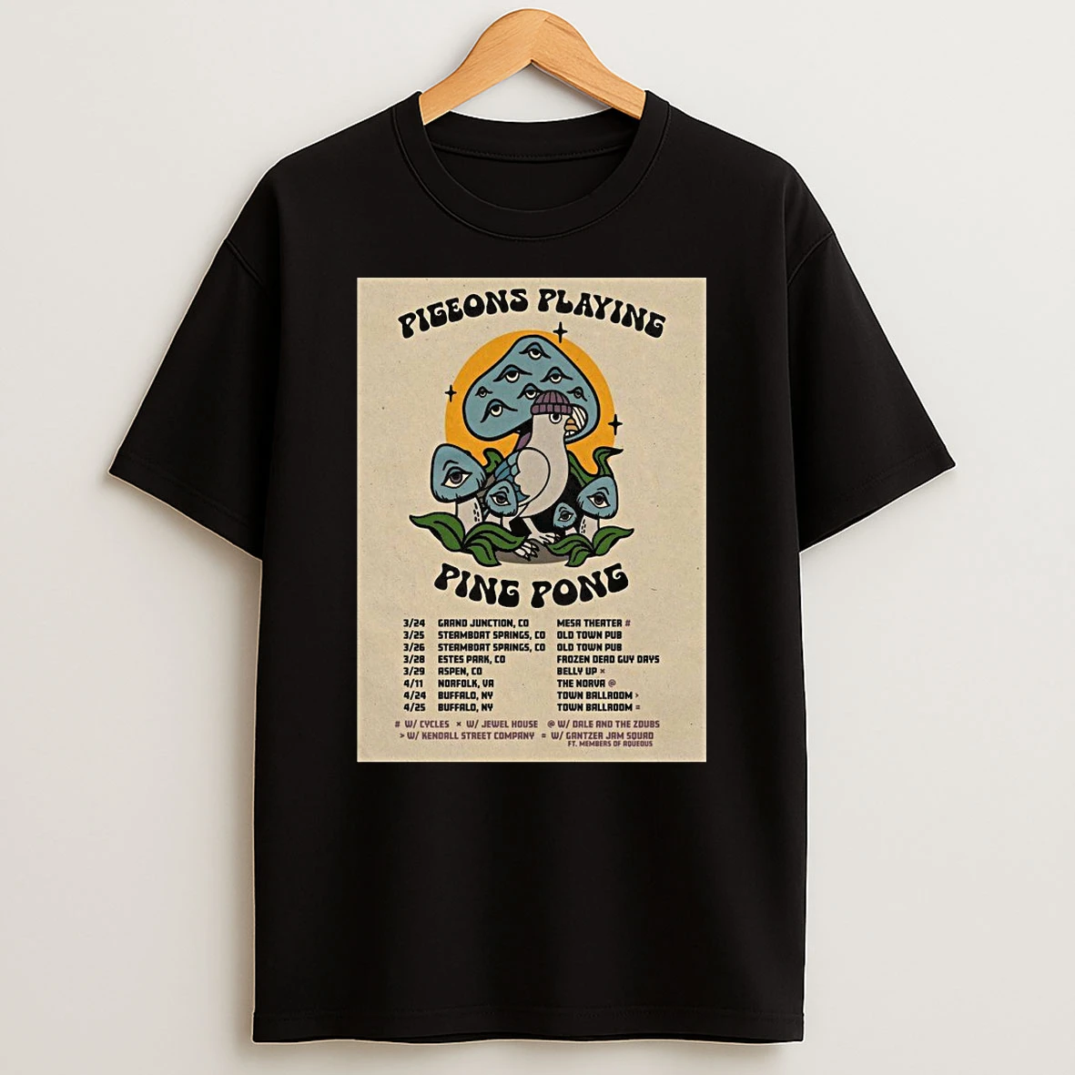 Pigeons Playing Ping Pong Tour Winter And Spring 2026 Shirts