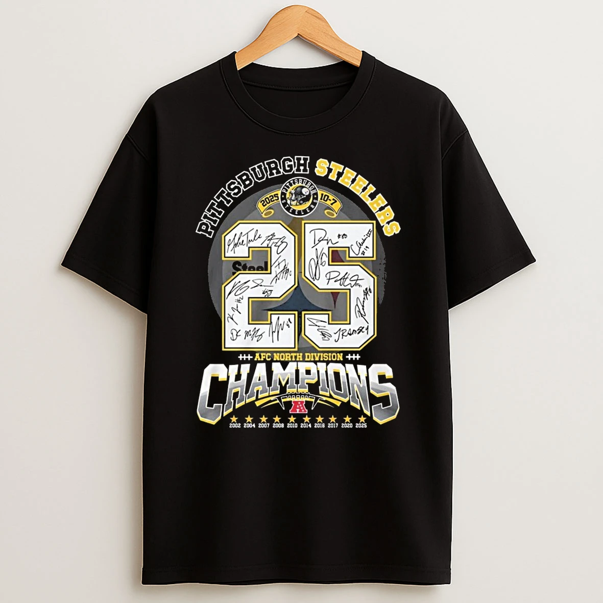 Pittsburgh Steelers 2025 10 7 Afc North Division Champions 2002 2025 Signatures Shirts