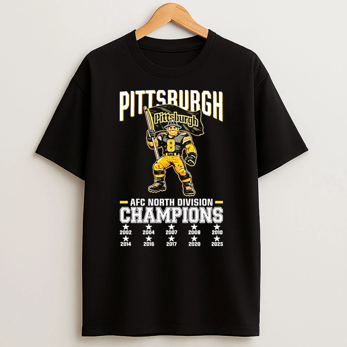 Pittsburgh Steelers 2025 Afc North Division Champions Mascot Shirts