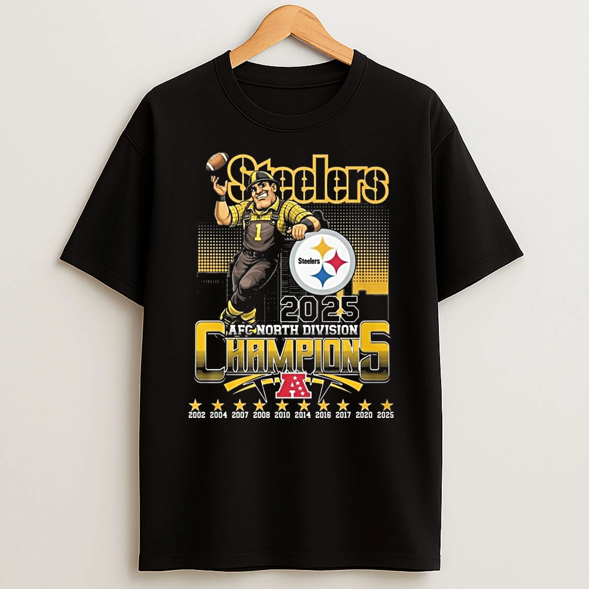 Pittsburgh Steelers Afc North Division Champions 2002 2025 Skyline Gold Shirts