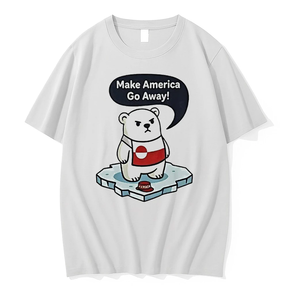 Polar Bear Chibi Make America Go Away Greenland Is Not For Sale Shirts