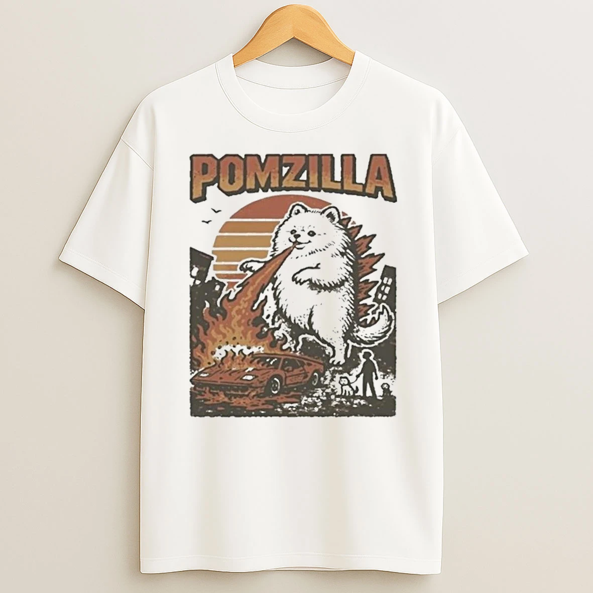 Pomeranian Godzilla Shirts