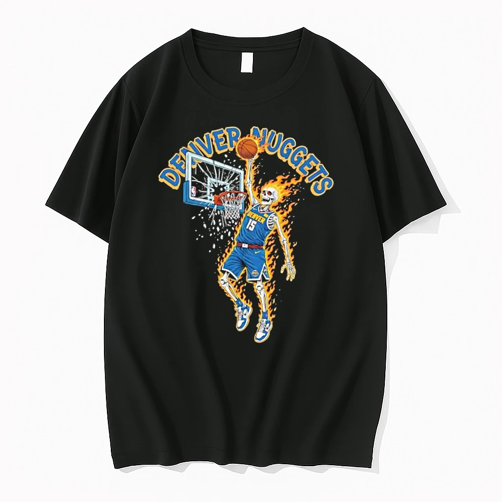 Premium Denver Nuggets Mens Basketball Skeleton Player Fire Shirts