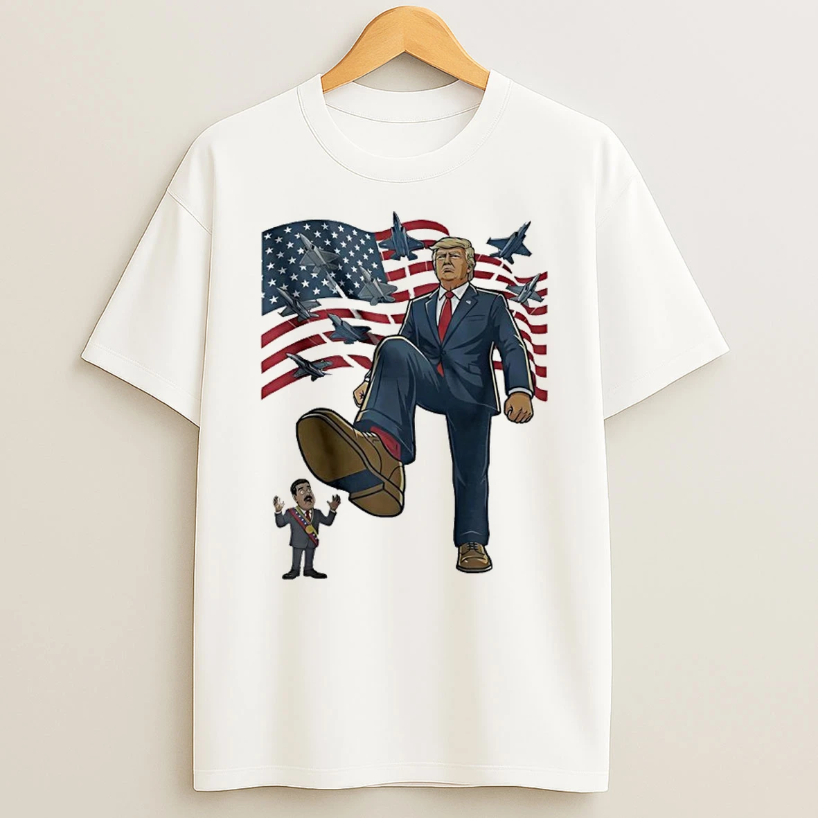 President Trump Defeat President Venezuela Nicolas Maduro Caricature Shirts