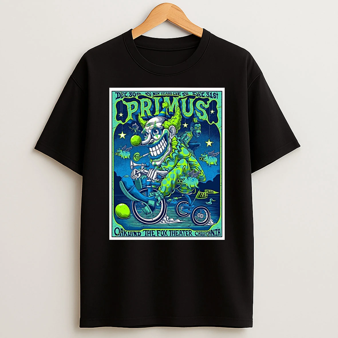 Primus 2025 New Years Eve Shows In Oakland California At The Fox Theater On December 30 31 The Clown Shirts