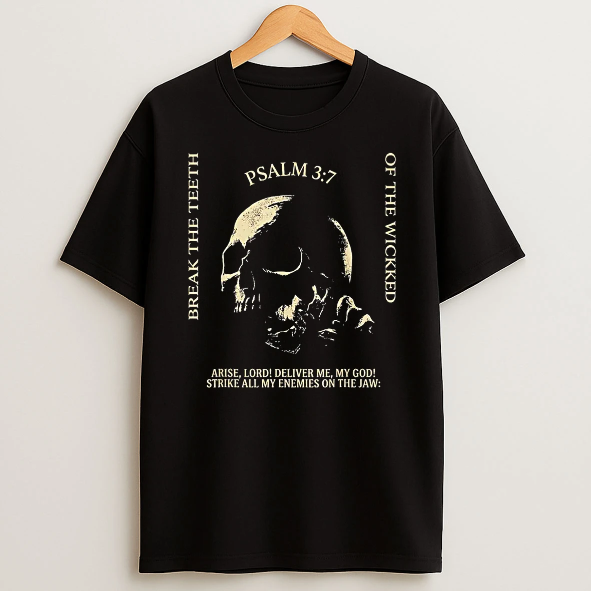 Psalm 3 7 Skull Christian Religious Bible Verse Shirts