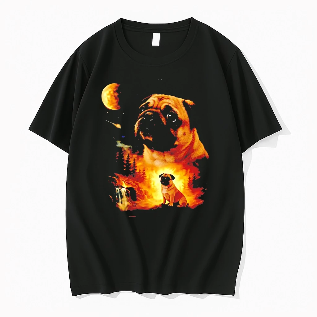 Pug Howling To The Moon Vintage Shirts