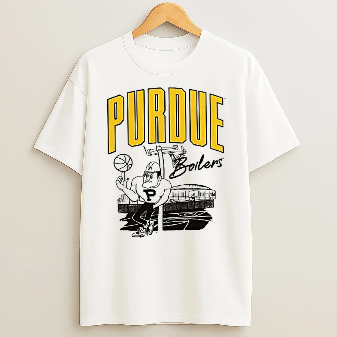 Purdue Boilermakers Ncaa Basketball 1980s Courtside Ringer Mascot Vintage Woman Shirts