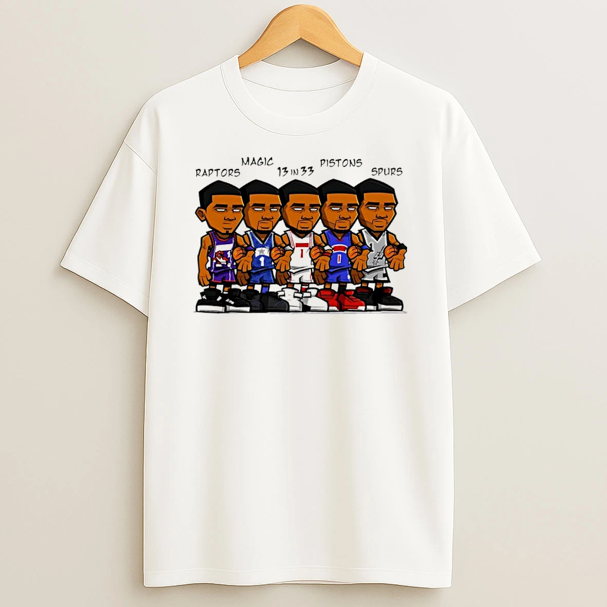 Raptors Magic 13 In 33 Pistons Spurs Nba Player Cartoon Shirts