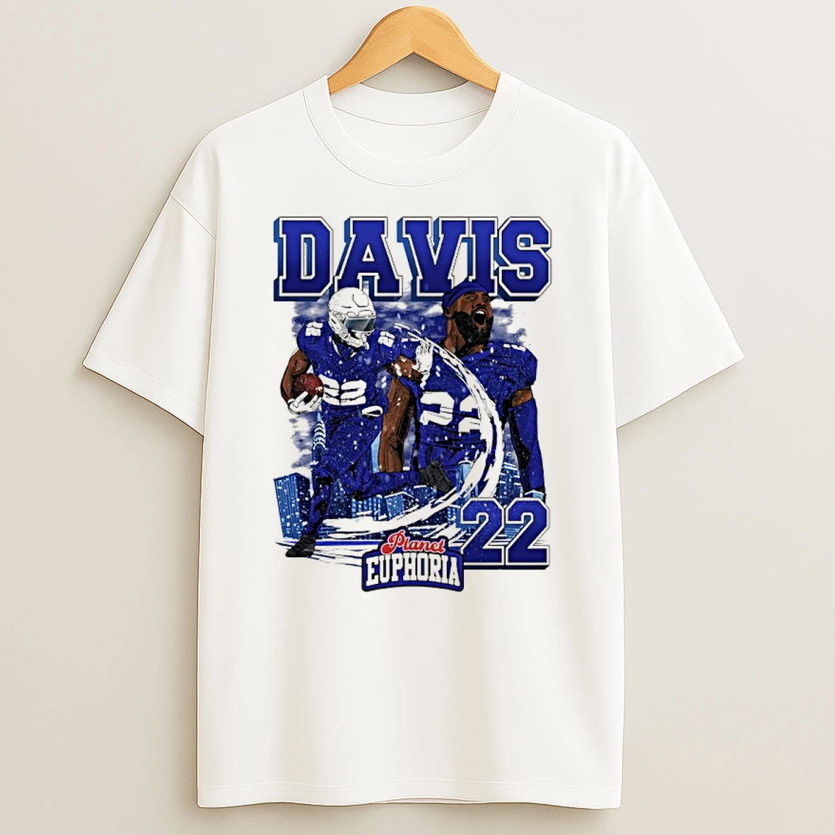 Ray Davis 22 Buffalo Bills Player City Skyline Graphic Shirts