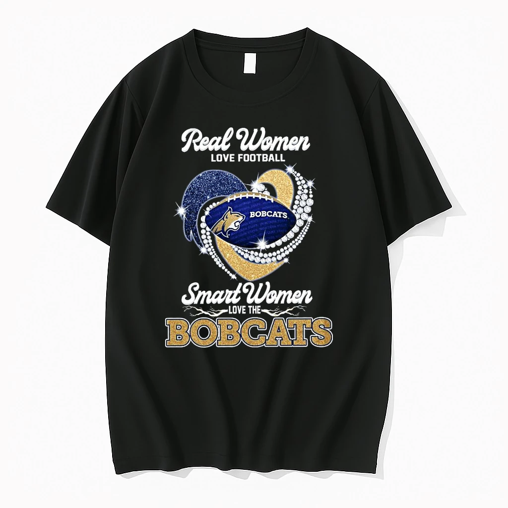 Real Women Love Football Smart Women Love The Montana State Bobcats Diamond Heart 2026 Shirts