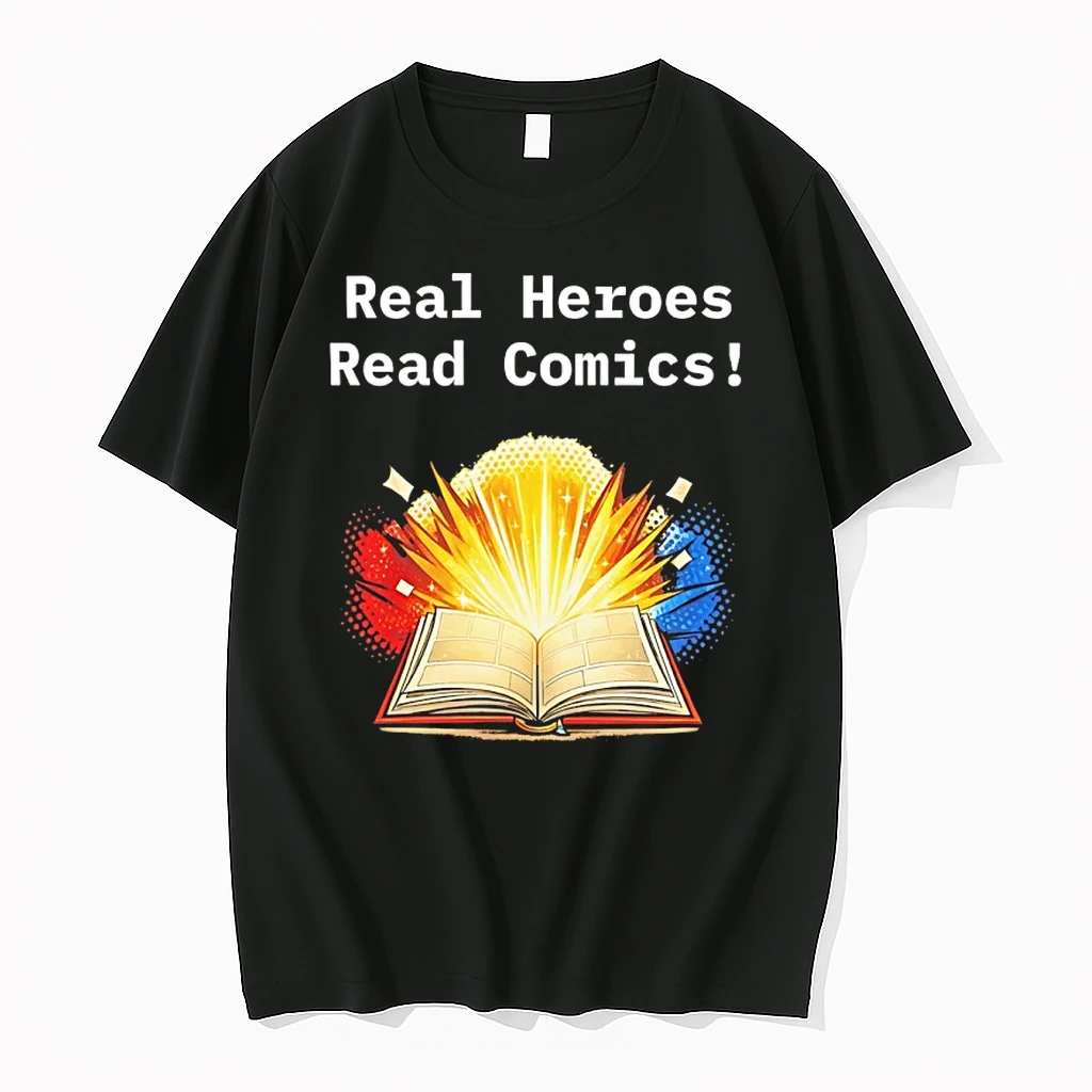 Real Heroes Read Comics Exploding Book Shirts