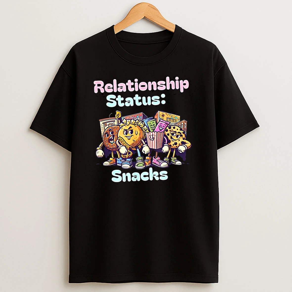 Relationship Status Snacks %ce%b3co Funny Food Lover Graphic Shirts
