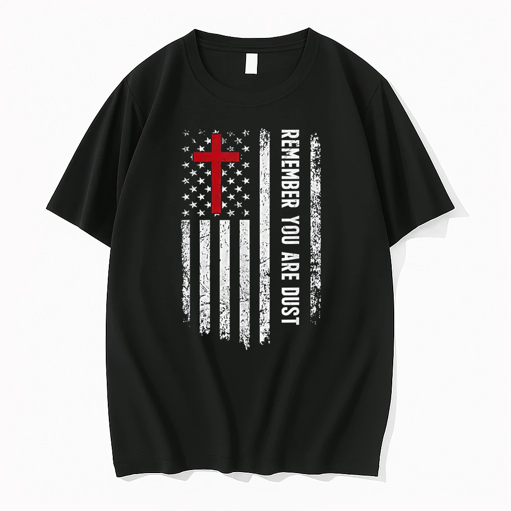 Remember That You Are Dust Ash Wednesday Usa Flag Cross Shirts
