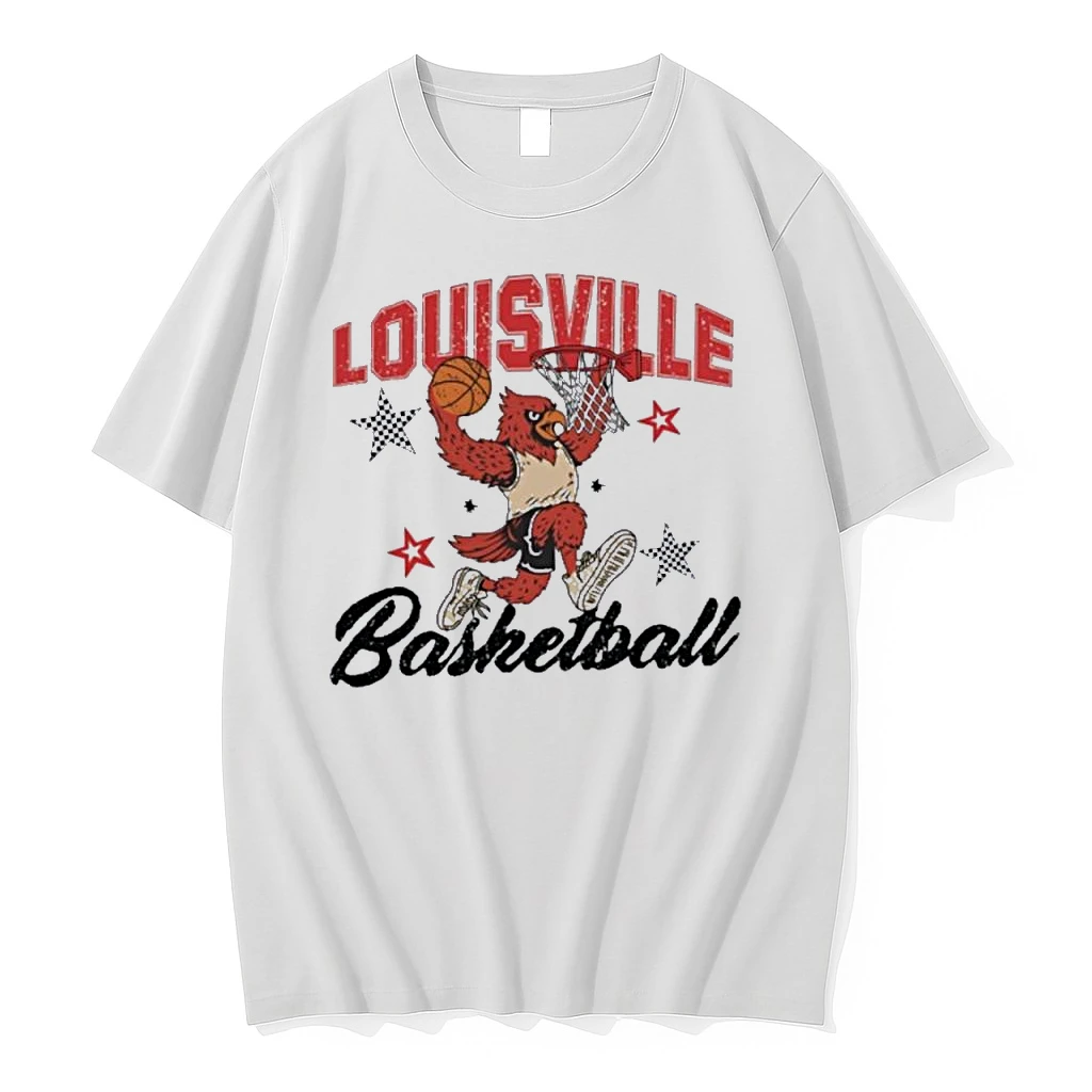 Retro Louisville Basketball Dunking Cardinal Shirts