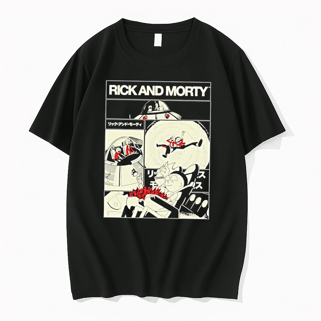 Rick And Morty Science Fiction Cartoon Multi Panel Comic Strip Shirts