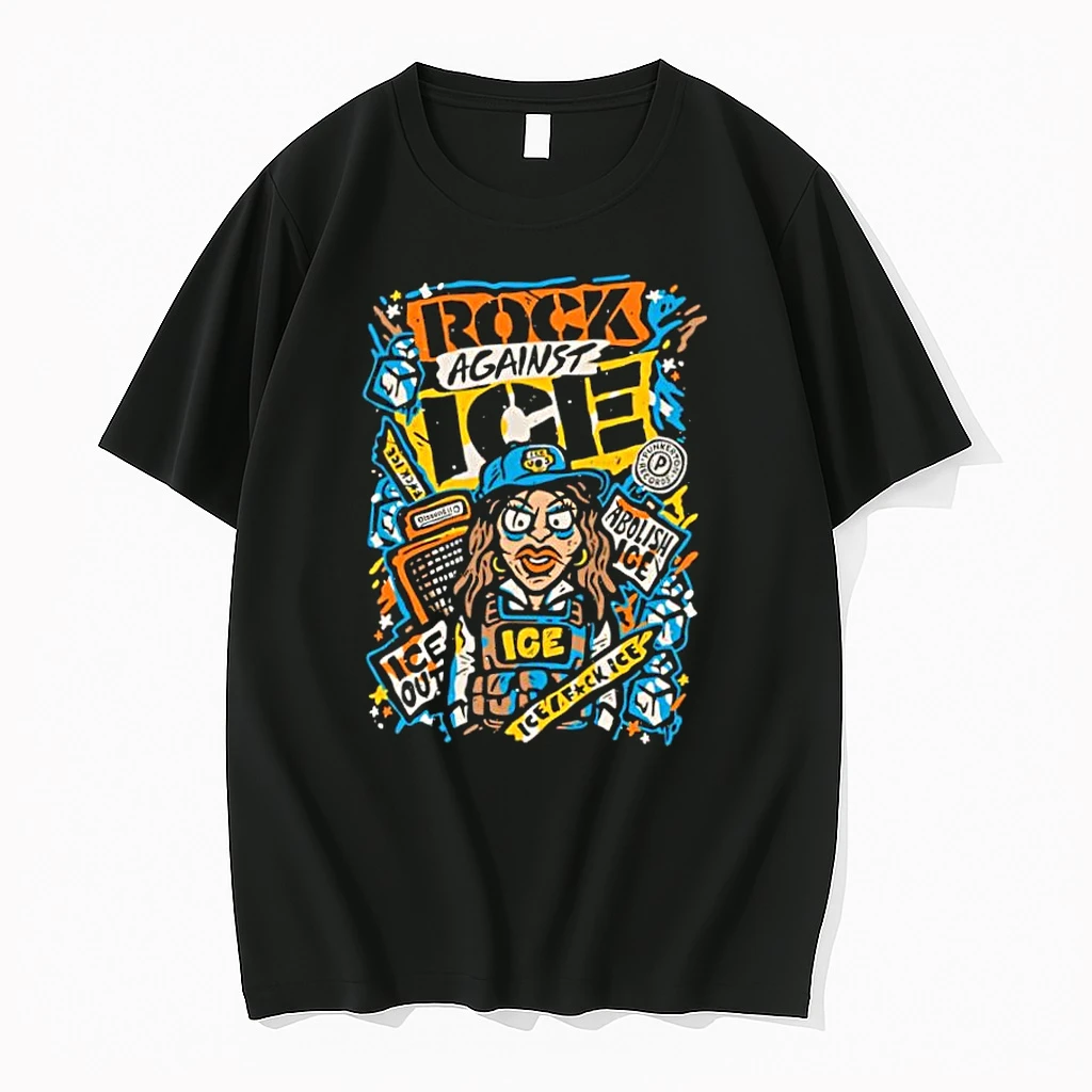 Rock Against Ice Abolish Ice Punk Rock Protest Graphic Shirts