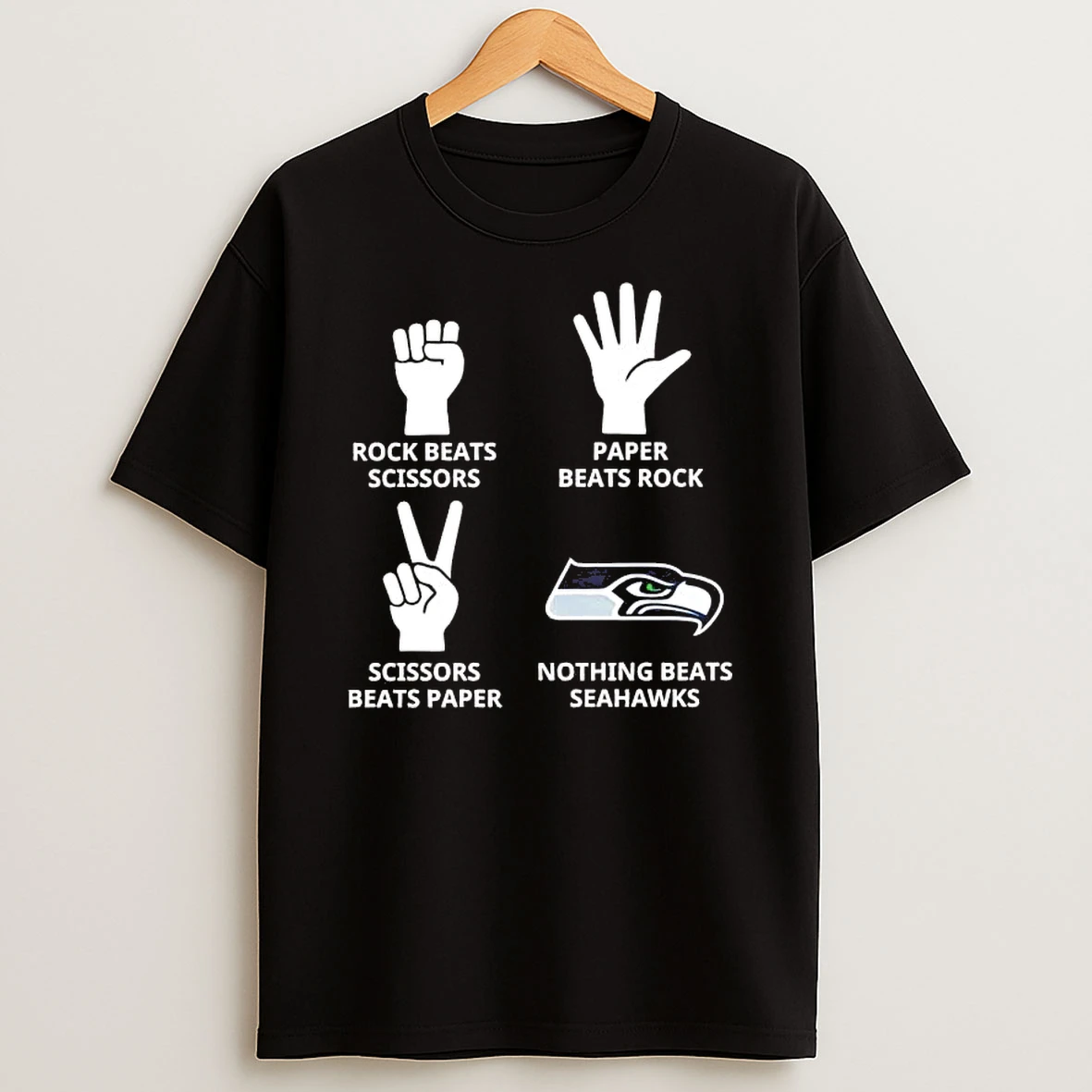 Rock Beats Scissors Paper Beats Rock Nothing Beats Seahawks Shirts
