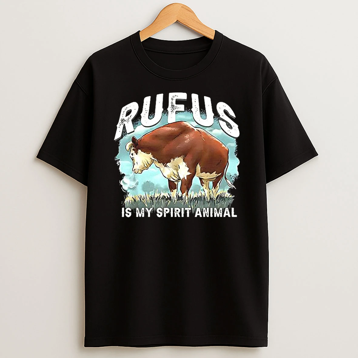 Rufus The Bull Rufus Is My Spirit Animal Cow Woman Shirts