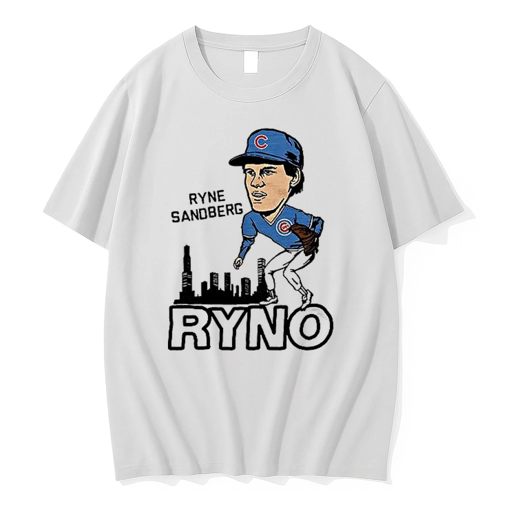 Ryne Sandberg Ryno Chicago Cubs Baseball Caricatures Woman Shirts