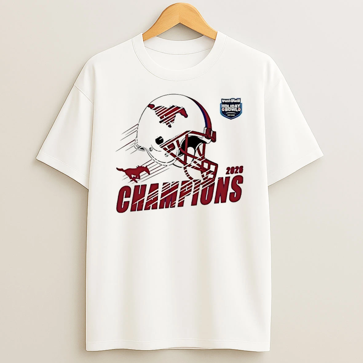 Smu Mustangs Football Holiday Bowl Champions Helmet 2026 Shirts