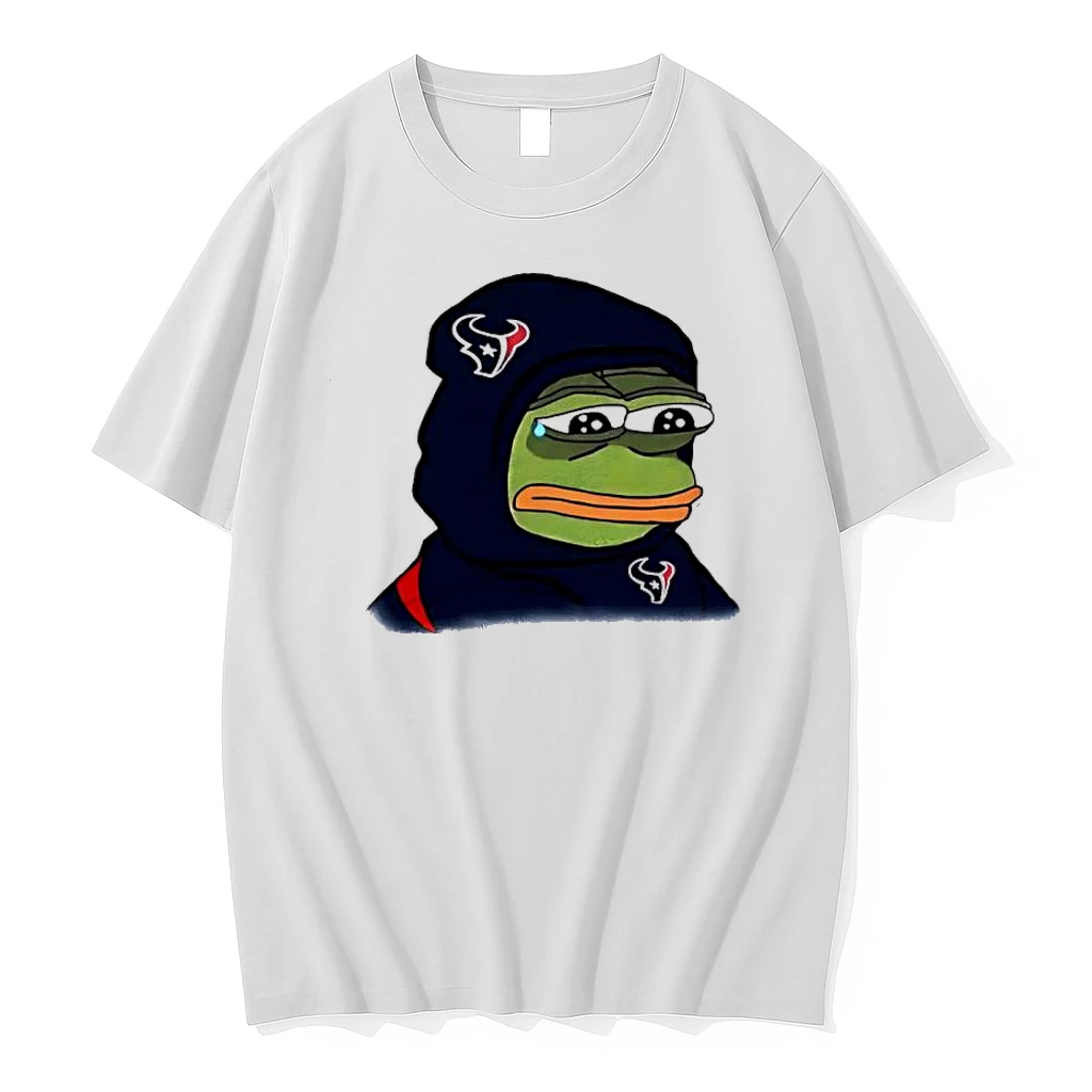 Sad Pepe The Frog Wearing Houston Texans Logo Shirts