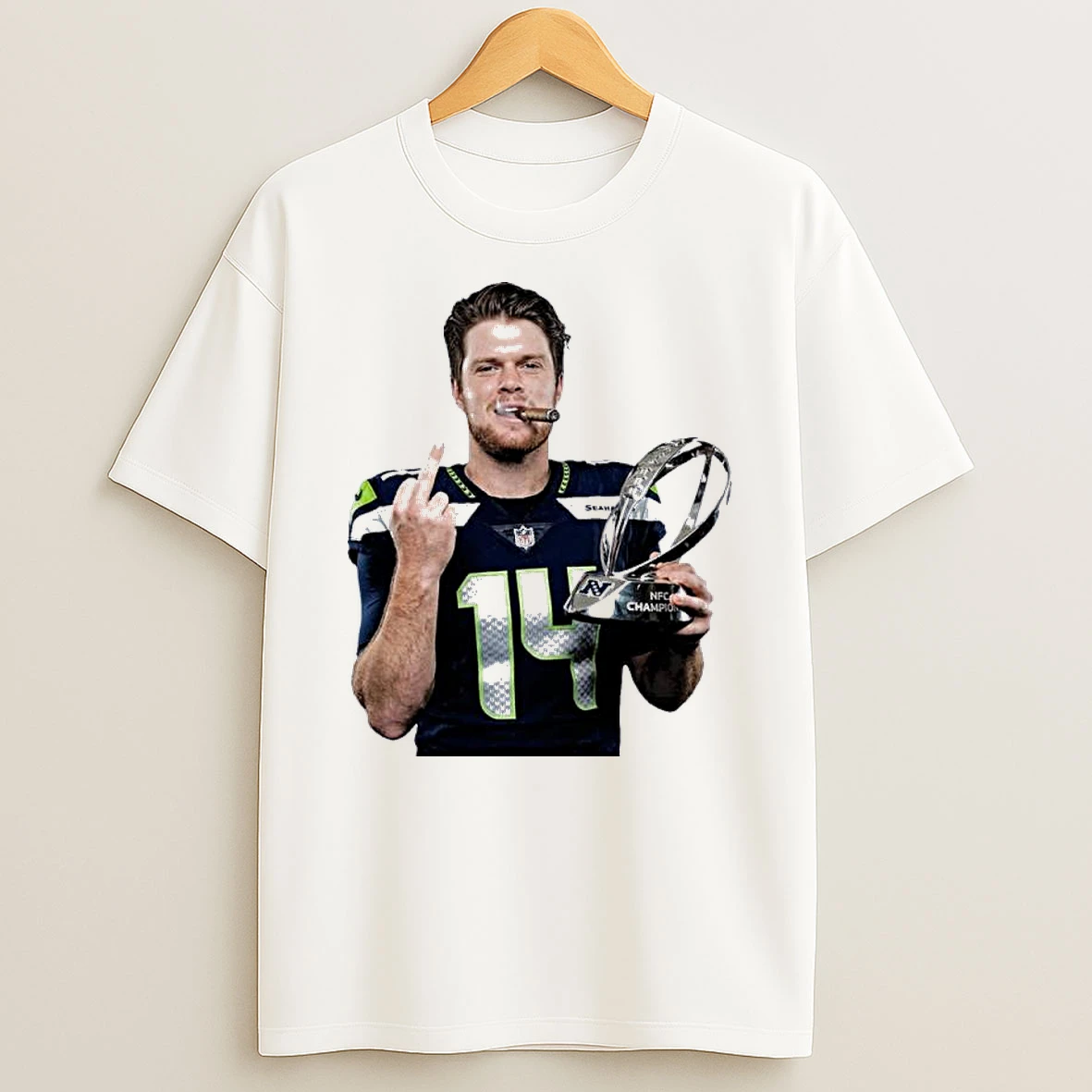 Sam Darnold Middle Finger Nfc Champions Shirts