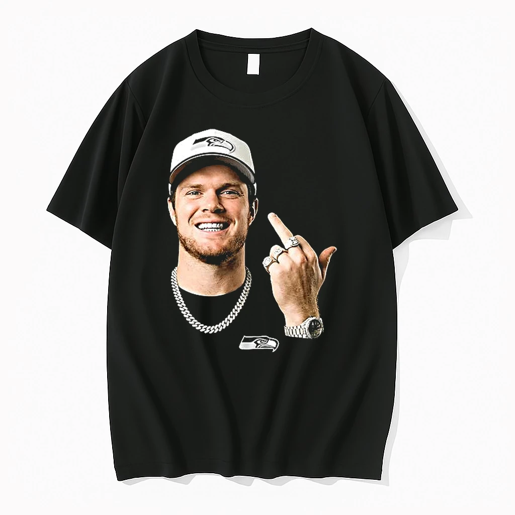 Sam Darnold Seattle Seahawks 2026 Grillz Middle Finger Woman Shirts