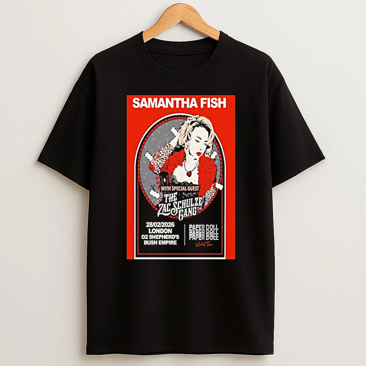Samantha Fish Paper Doll World Tour London Shirts