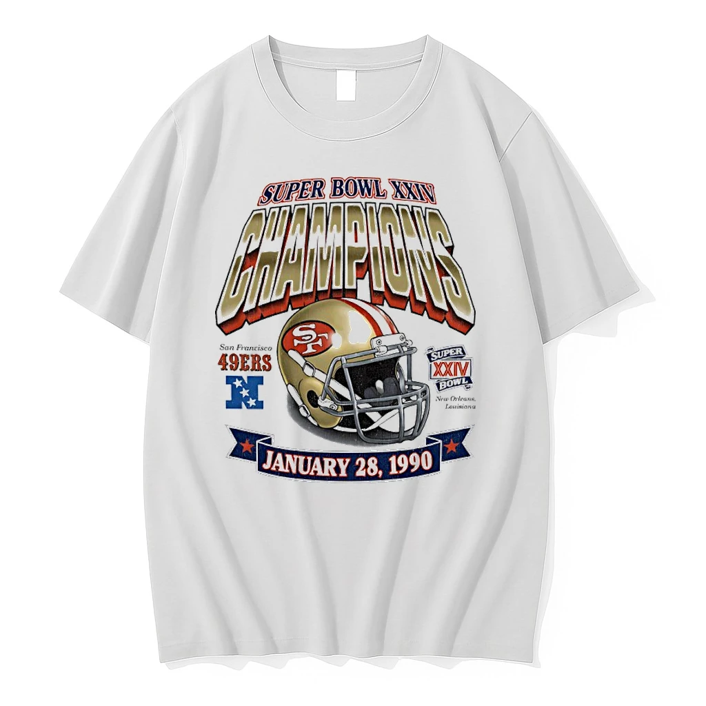 San Francisco 49ers 1990 Super Bowl Xxiv Champions Helmet Shirts