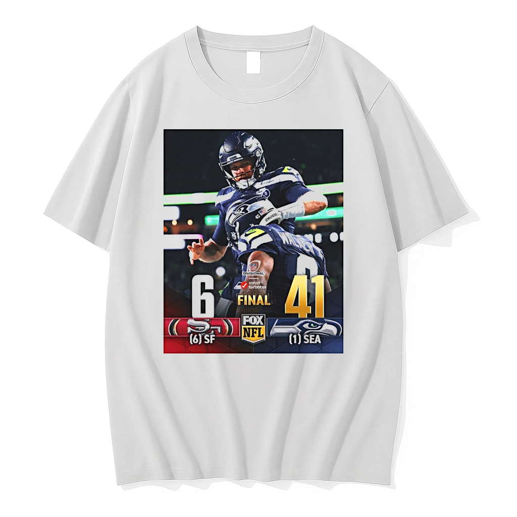 San Francisco 49ers Vs Seattle Seahawks Final Score 6 41 Nfl Divisional Shirts