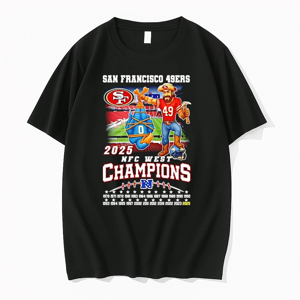 San Francisco 49ers Football 2025 Nfc West 23x Champions Mascot Shirts
