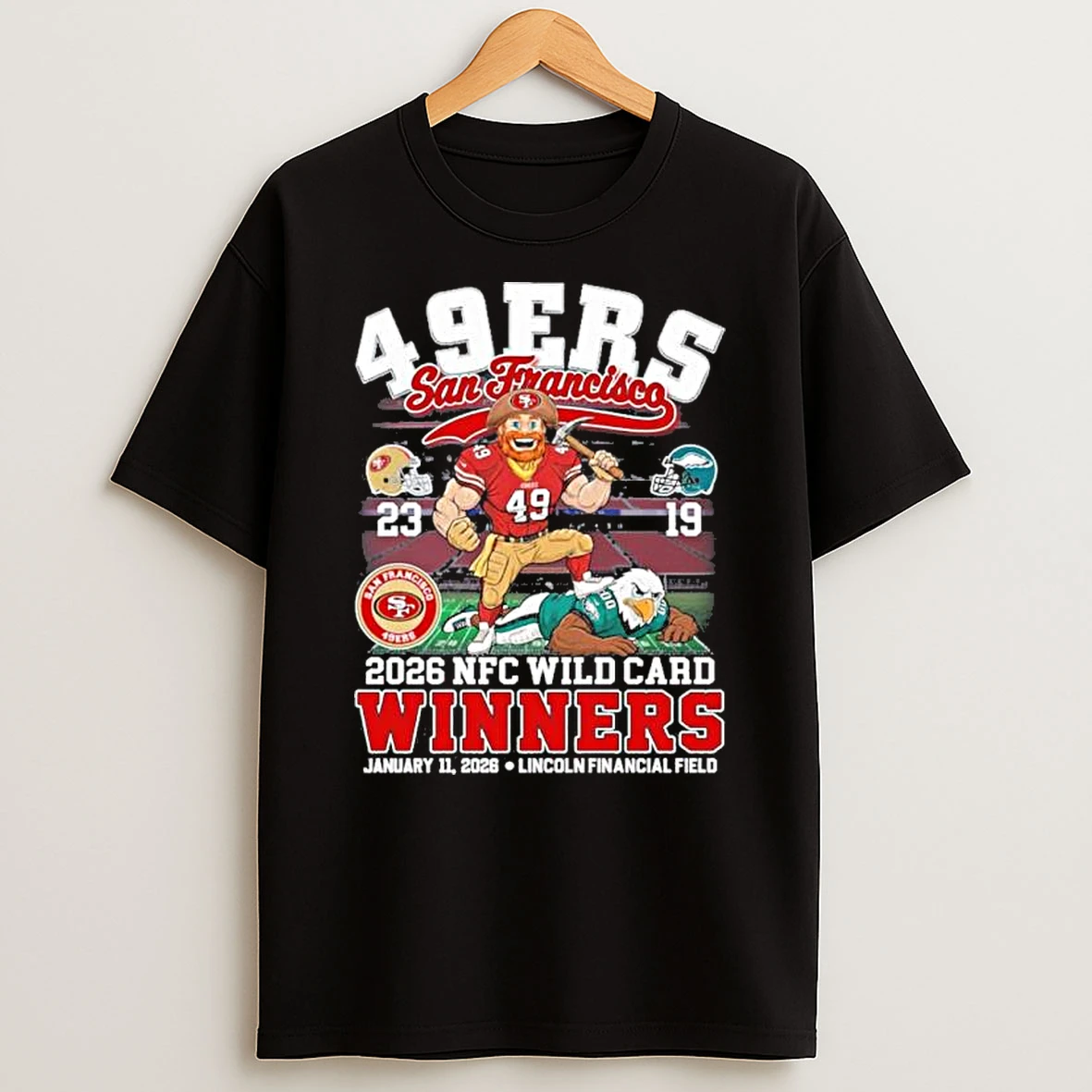 San Francisco 49s Mascot 2026 Nfc Wild Card Winners Shirts