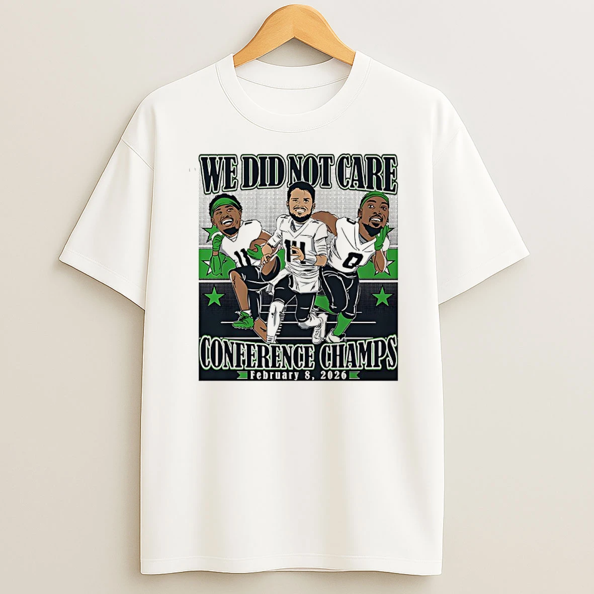 Seahawks We Did Not Care Conference Champ 2026 Sam Darnold Jaxon Smith Njigba And Demarcus Lawrence Shirts