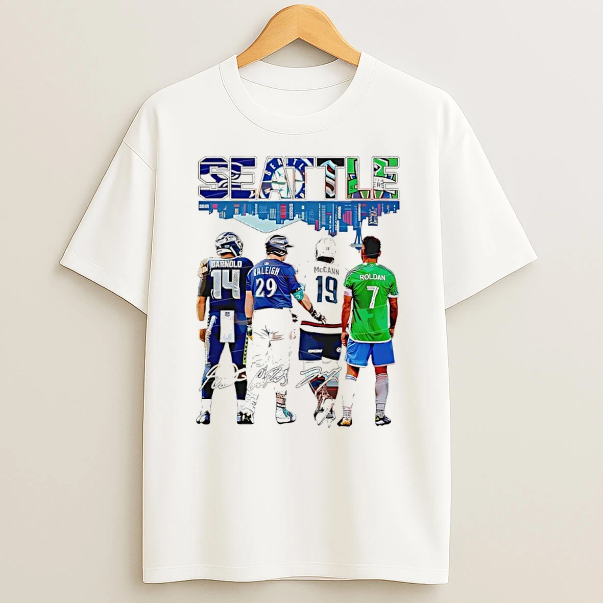 Seattle Legends Sports Mix Roldan City Skyline Signatures Shirts